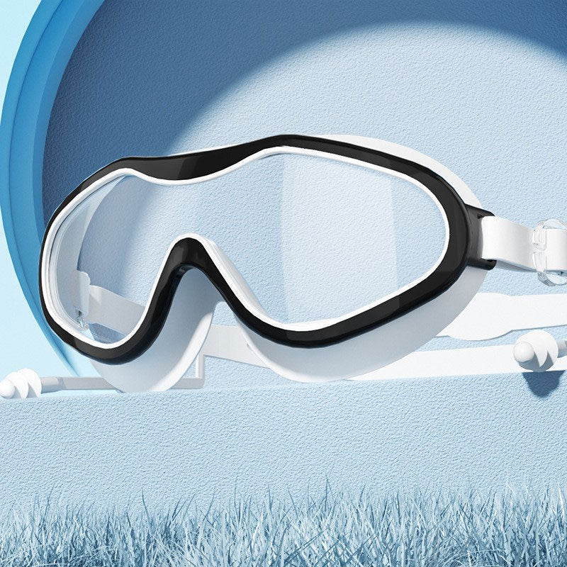 Adult large-frame swimming goggles with mudguard🏊‍♂️