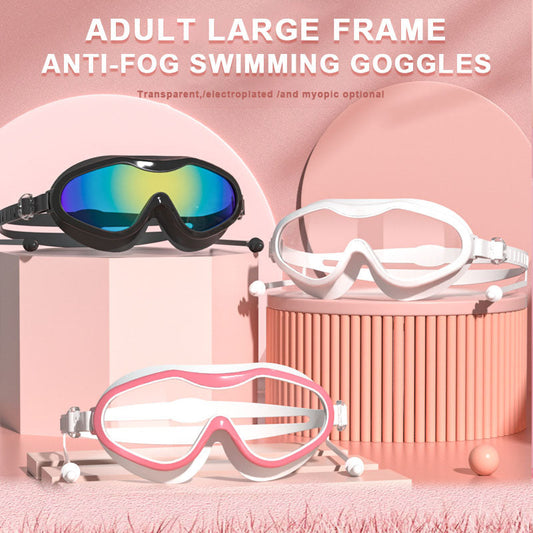 Adult large-frame swimming goggles with mudguard🏊‍♂️