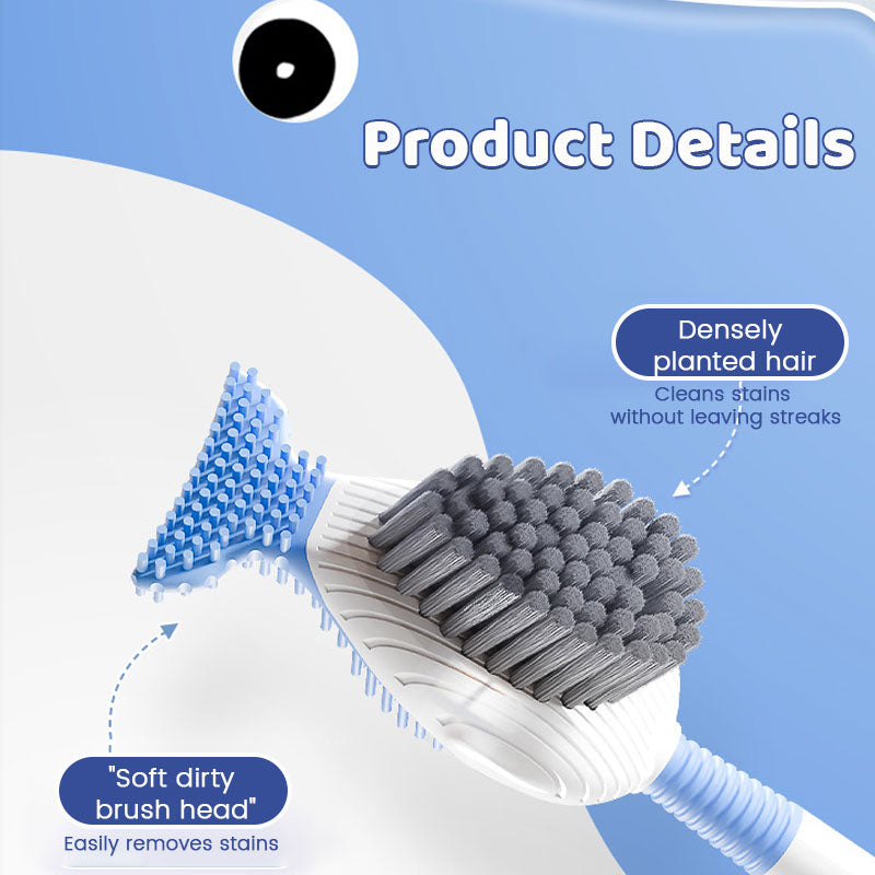 Wall-Mounted Suction Cup Toilet Cleaning Brush Set
