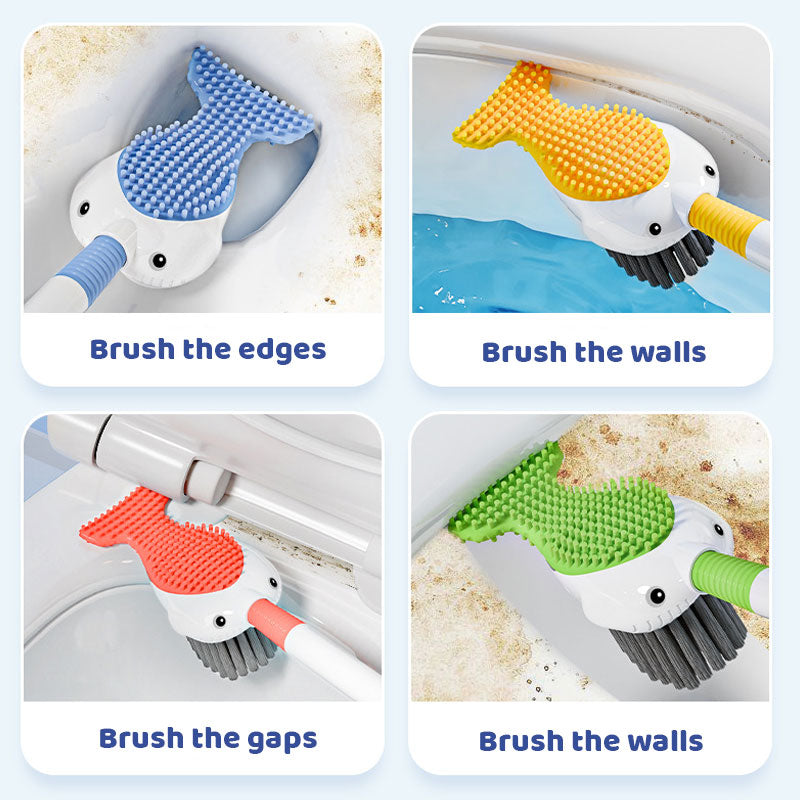 Wall-Mounted Suction Cup Toilet Cleaning Brush Set